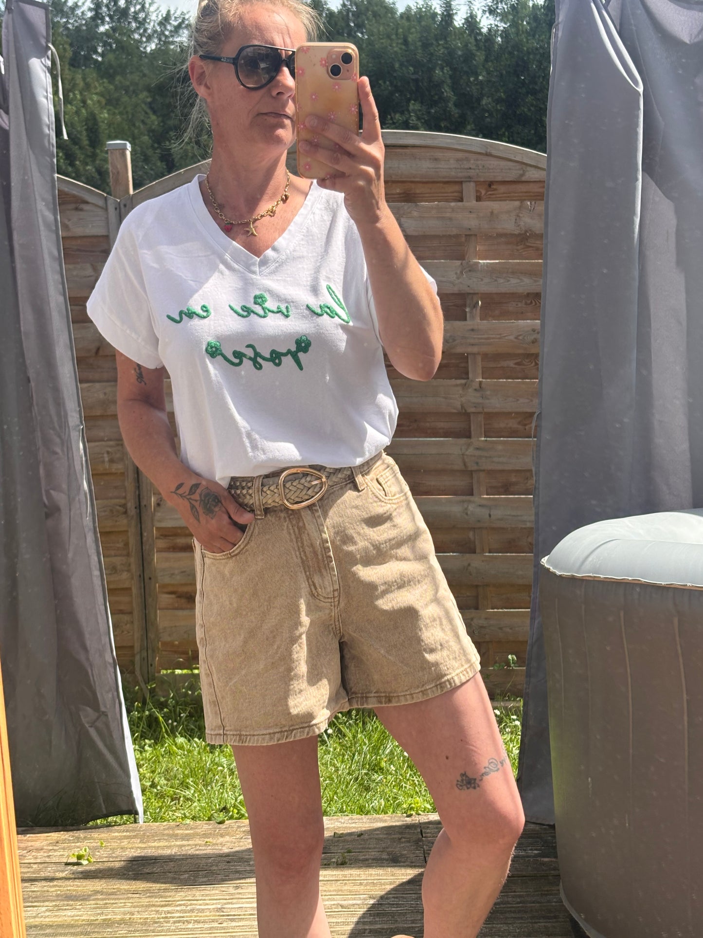 ♡ T-shirt La Vie en Rose Vert Gucci ♡