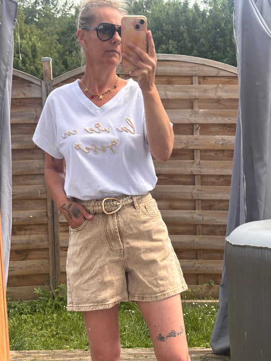♡ T-shirt La Vie en Rose Sable ♡